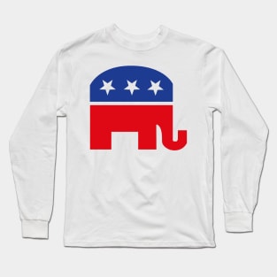 Preppy Republican Elephant Long Sleeve T-Shirt